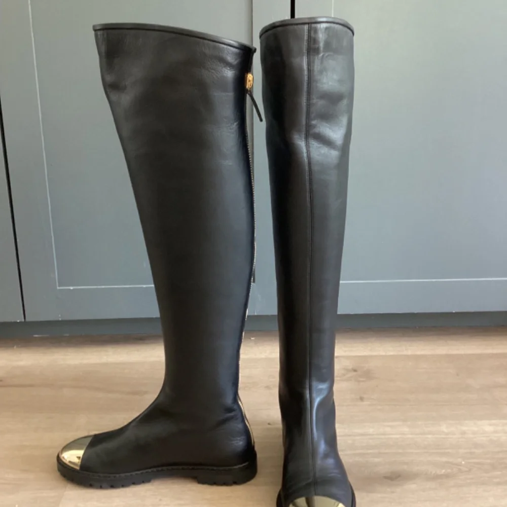 NIB Giuseppe Zanotti Leather Over-The-Knee Boots Black Leather 37 6.5